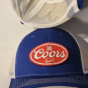 Coors Patched Royal Blue/White Mesh Snapback Trucker Hat
